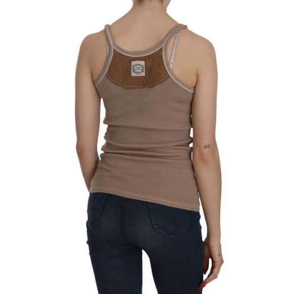 PINK MEMORIES Ribbed Tank Top TSH3922 Women Brown Tops & T-Shirts - Picture 4 of 5